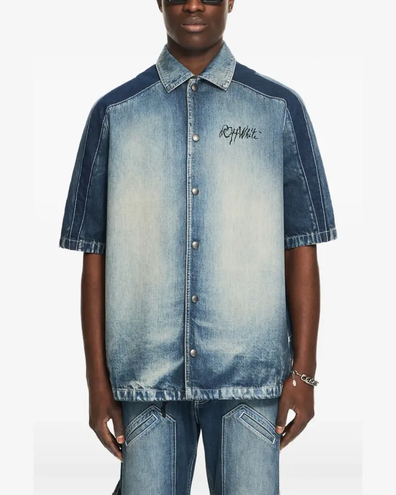 OFF-WHITE Kurzärmeliges Cherry Jeanshemd - Blau Blau