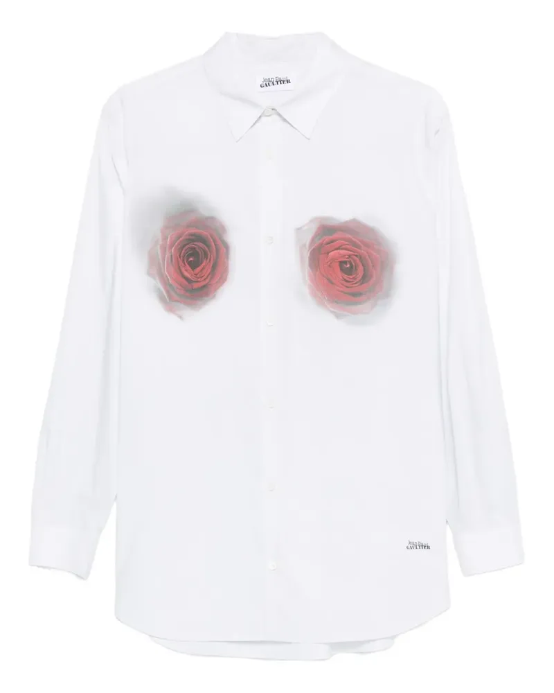Jean Paul Gaultier Hemd mit Rosen-Print - WHITE White