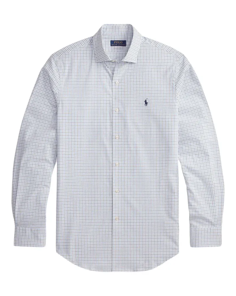 Ralph Lauren Kariertes Popeline-Hemd mit Stickerei - Weiß Weiß