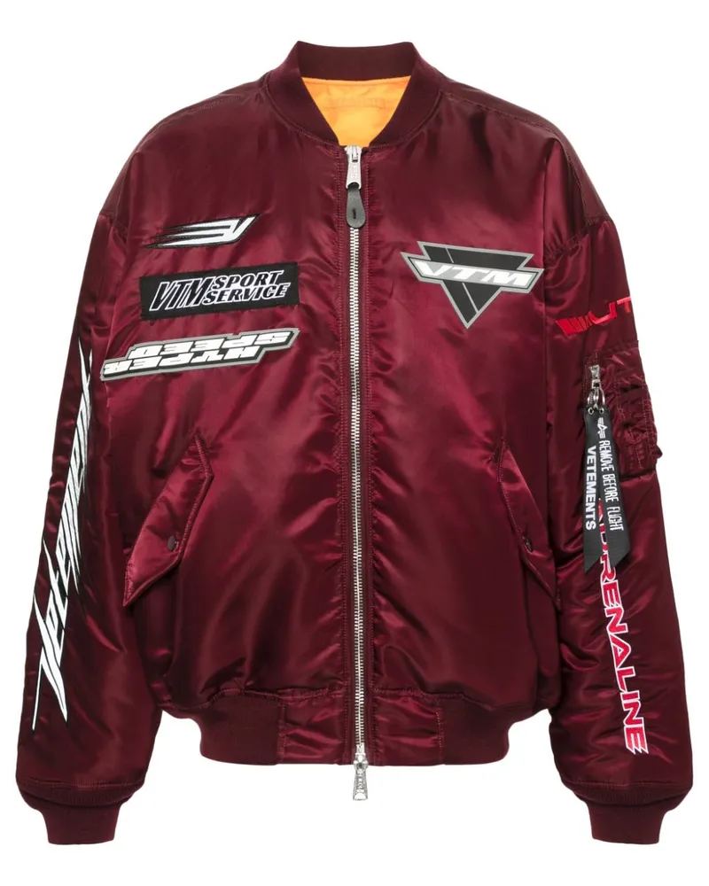 VETEMENTS Bomberjacke mit Logo-Applikation - Rot Rot
