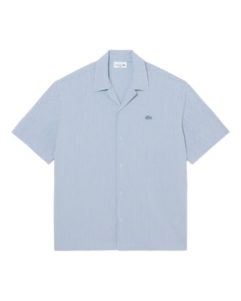 Lacoste relaxed fit seersucker shirt - Blau Blau