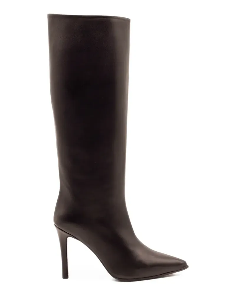 Francesco Russo Kniehohe Stiefel mit spitzer Kappe - Braun Braun