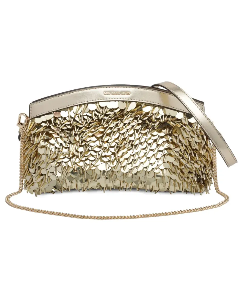 Michael Kors Kleine wandelbare Athena Clutch mit Metallic-Pailletten - Gold Gold
