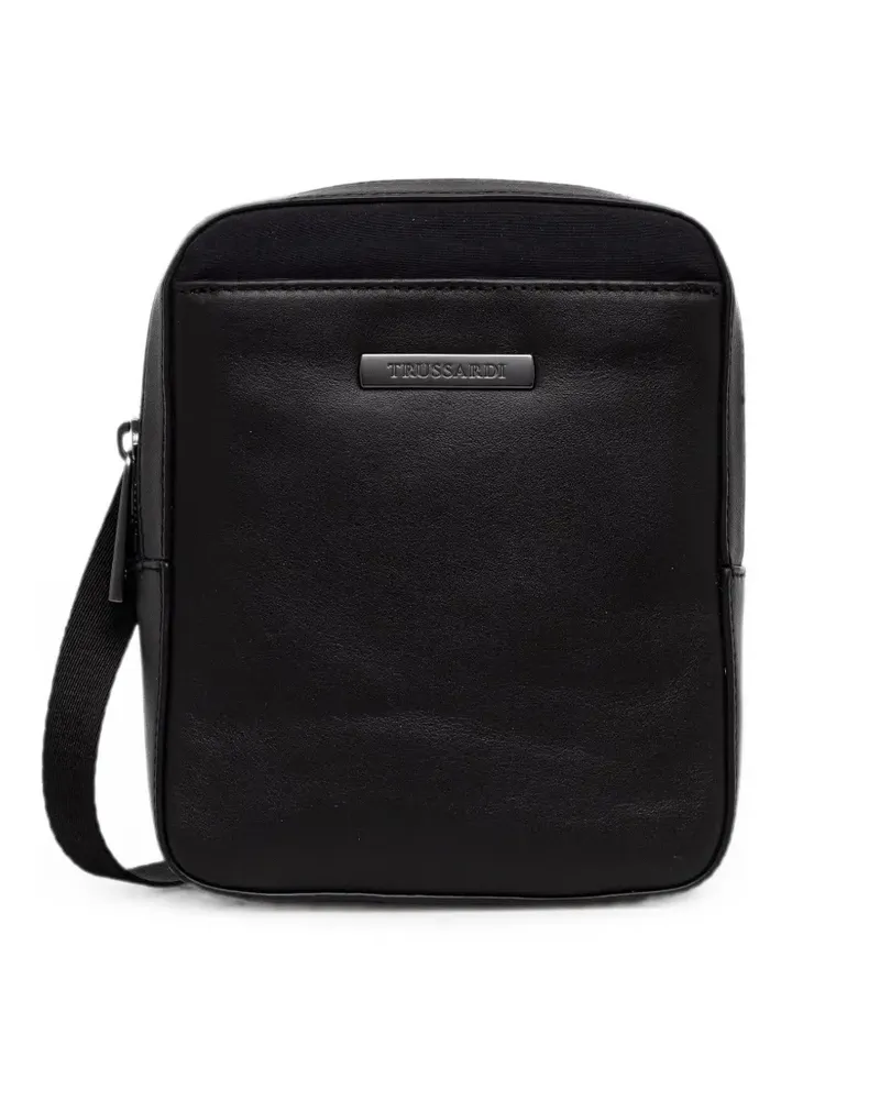 Trussardi small Travel logo-plaque messenger bag - Schwarz Schwarz