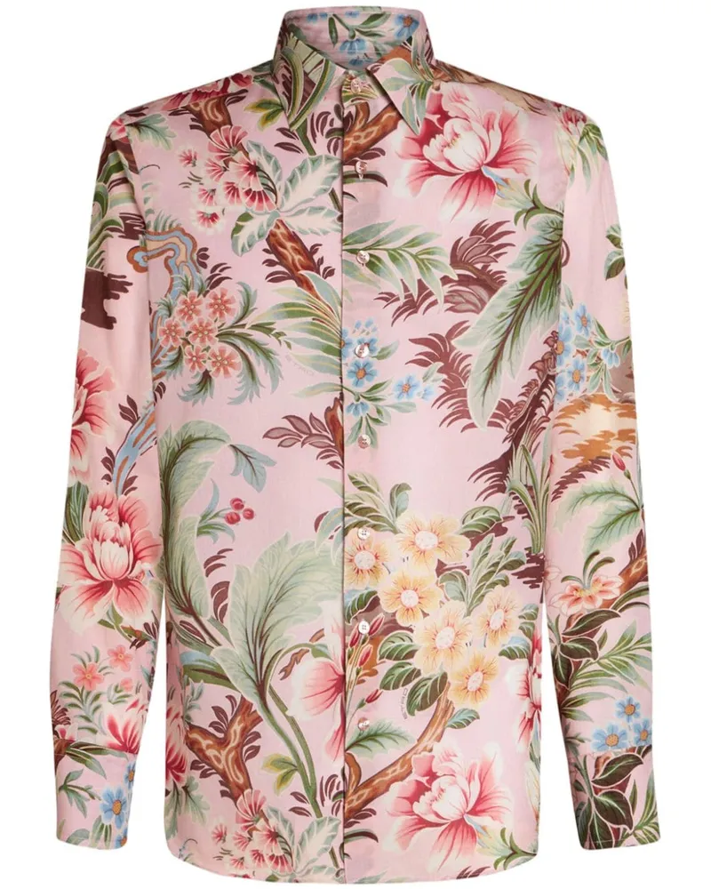 Etro Hemd mit Blumen-Print - Rosa Rosa
