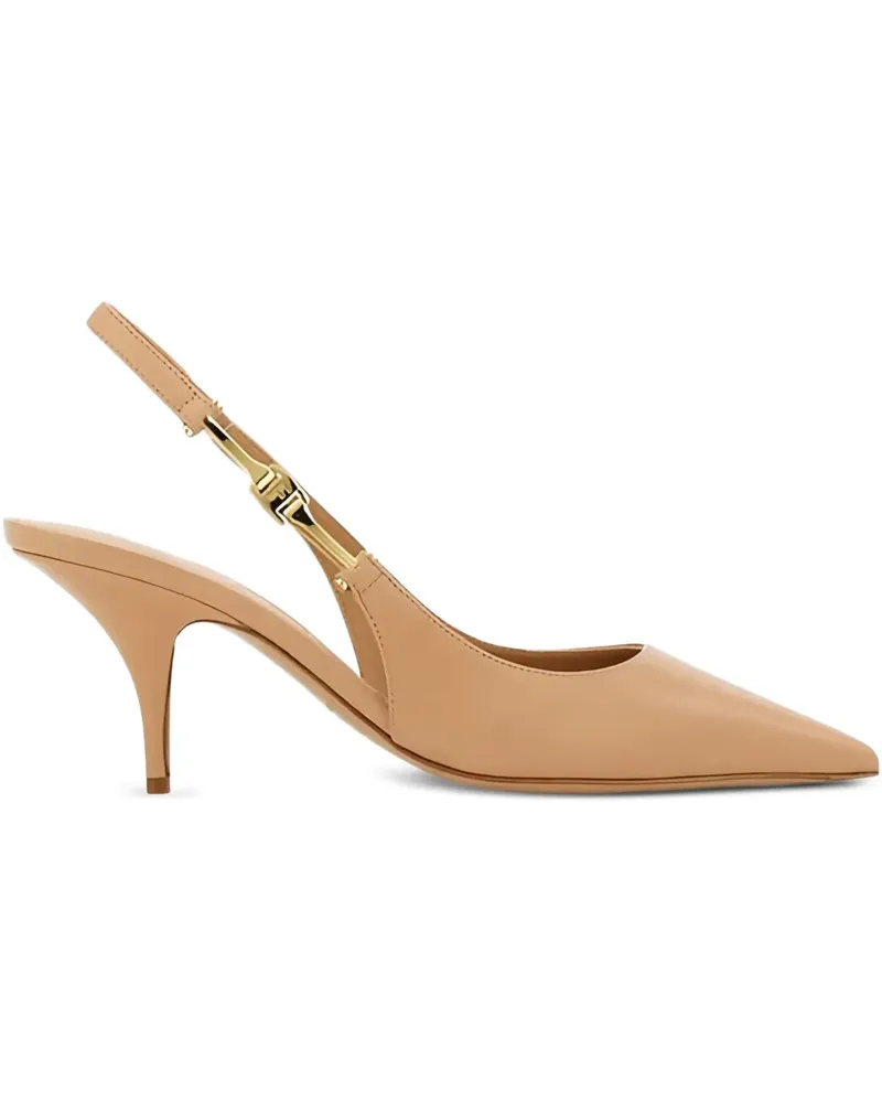 Ferragamo Spitze Slingback-Sandalen mit F-Schnalle 70mm - Nude Nude