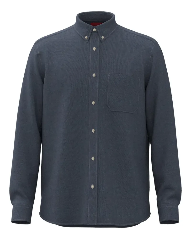 HUGO BOSS Hemd mit Knopfmanschetten - Blau Blau