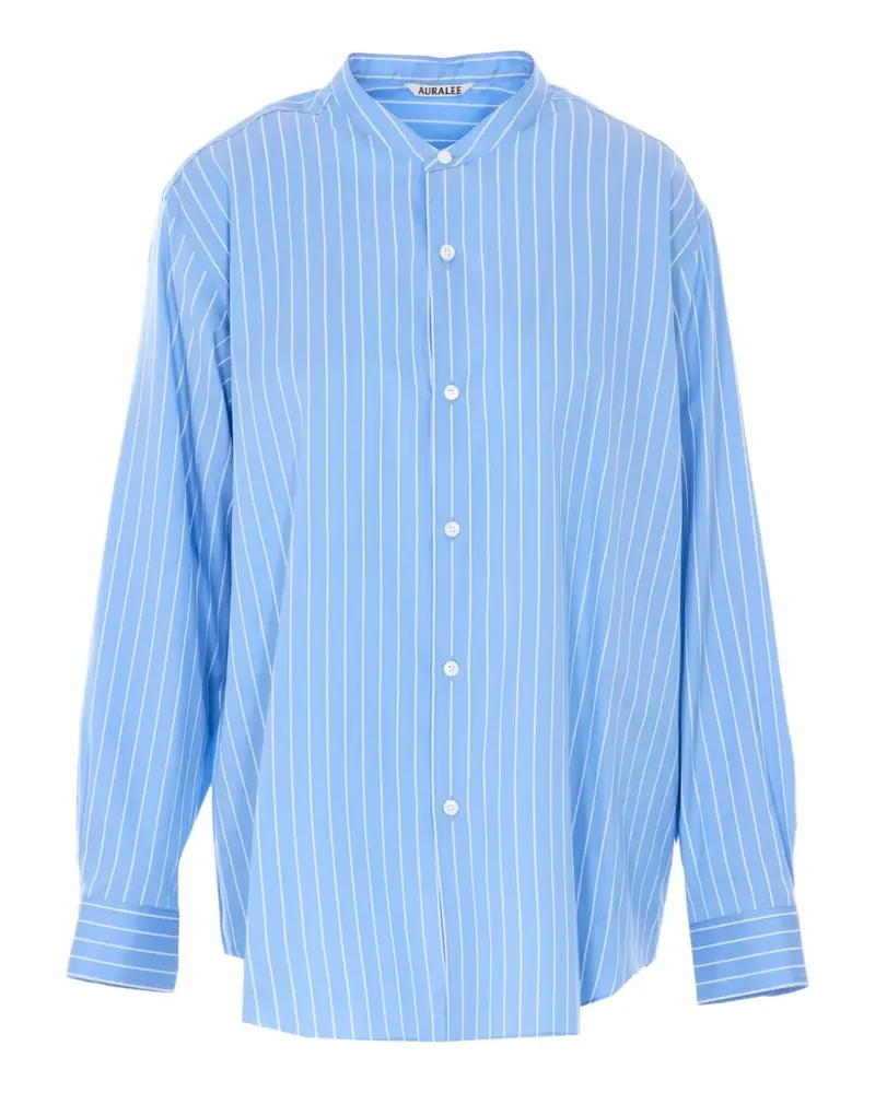 AURALEE striped band-collar shirt - Blau Blau