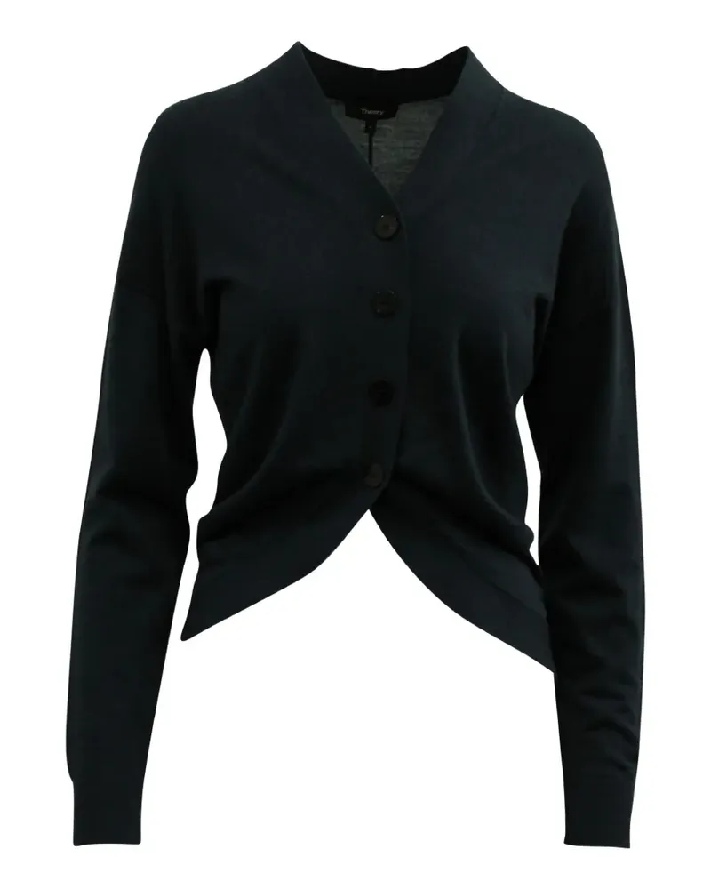 Theory Merinowoll-Cardigan mit Knöpfen - Blau Blau