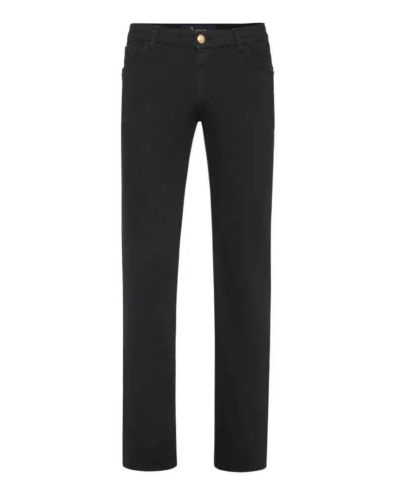 Billionaire crest-embroidered trousers - Schwarz Schwarz