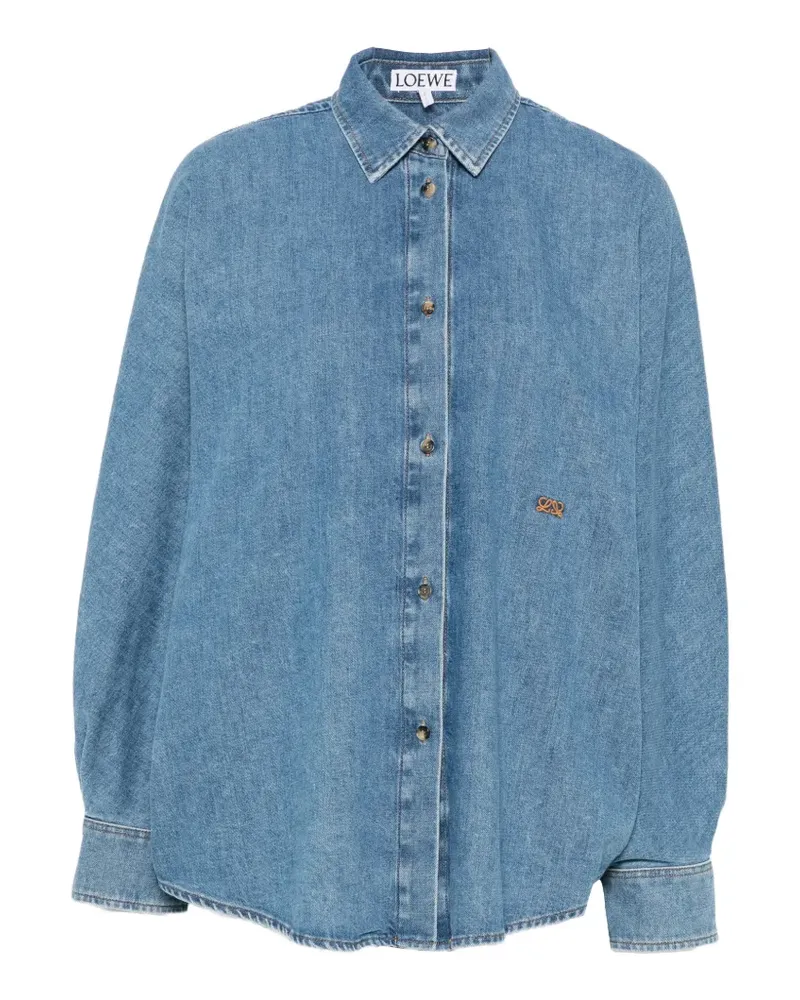 Loewe Anagram-embroidered denim shirt - Silber Silber