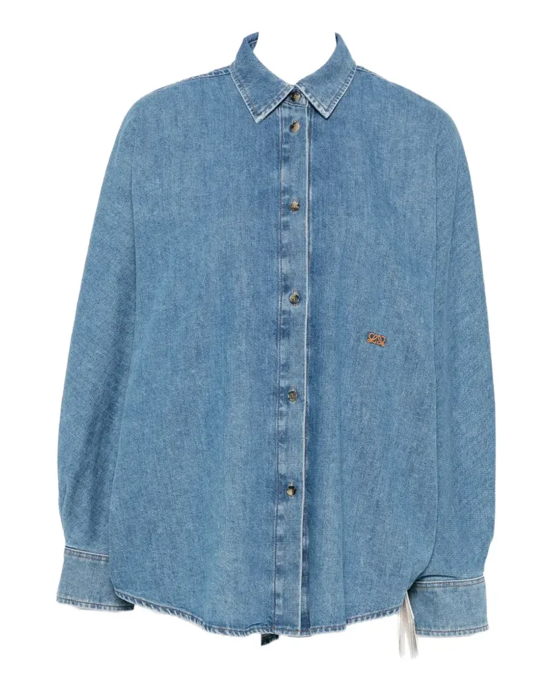 Loewe Anagram-embroidered denim shirt - Silber Silber