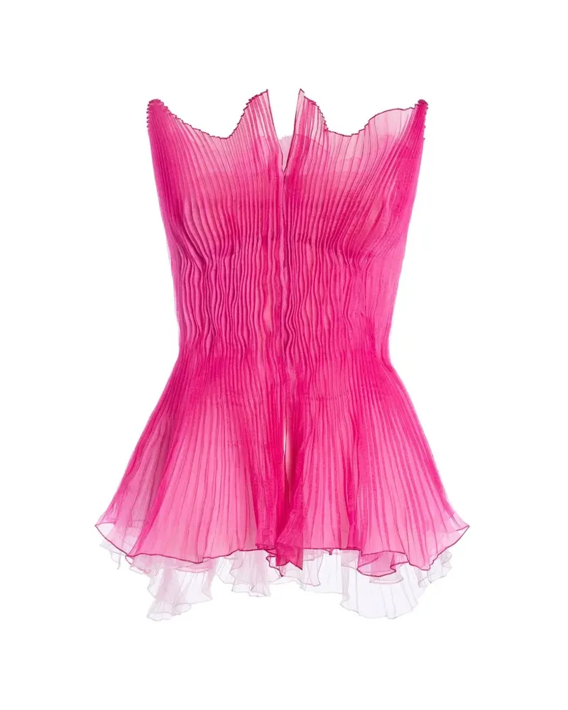 Genny pleated strapless mini dress - Rosa Rosa