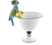 Vase mit Papagei aus Porzellan