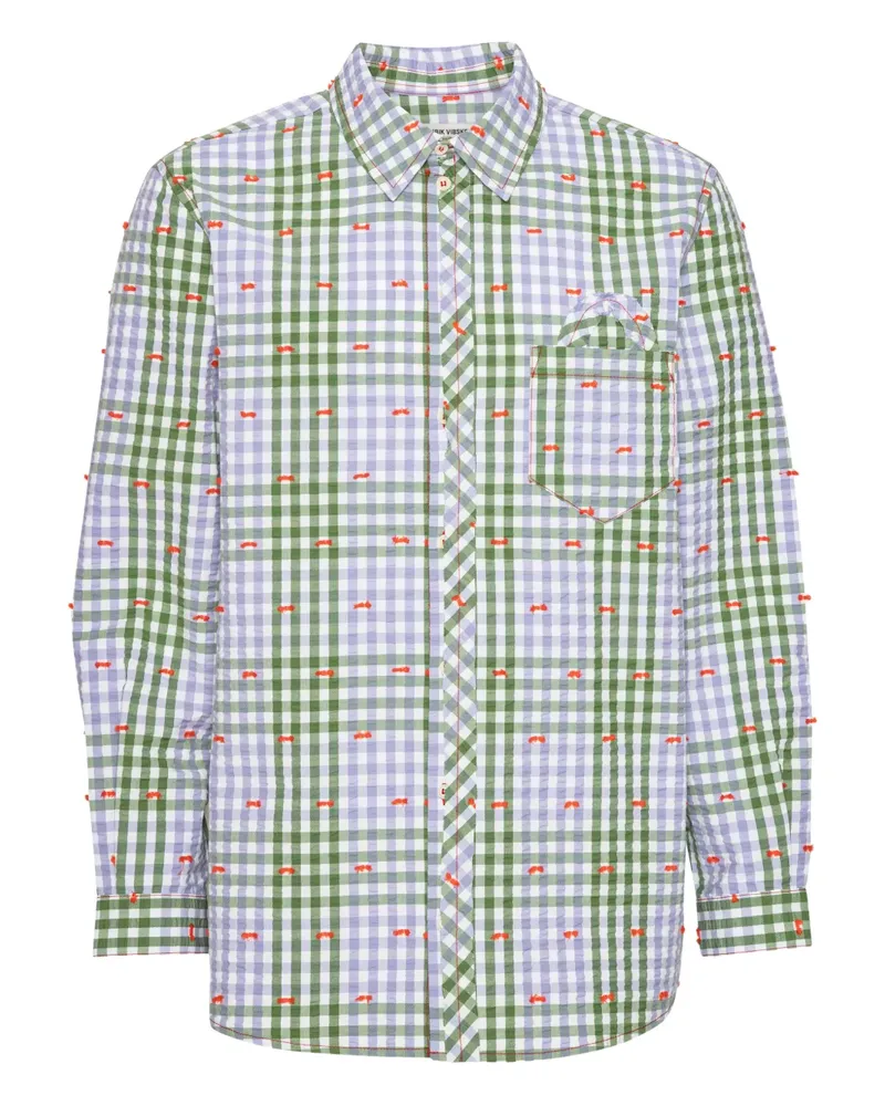 Henrik Vibskov check embroidered shirt - Blau Blau