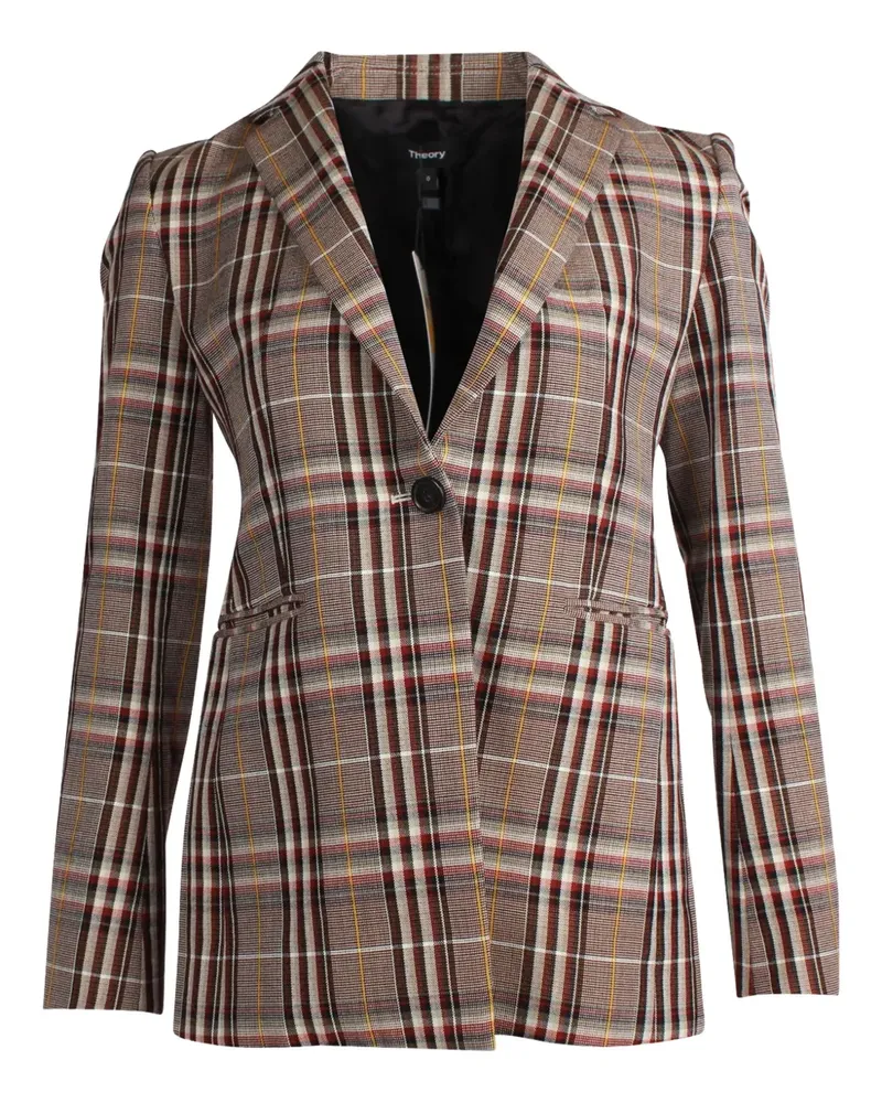 Theory plaid single-breasted blazer - Braun Braun