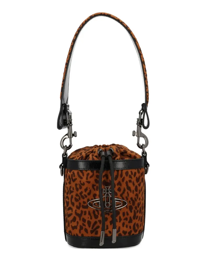 Vivienne Westwood Orb Schultertasche mit Animal-Print - Braun Braun