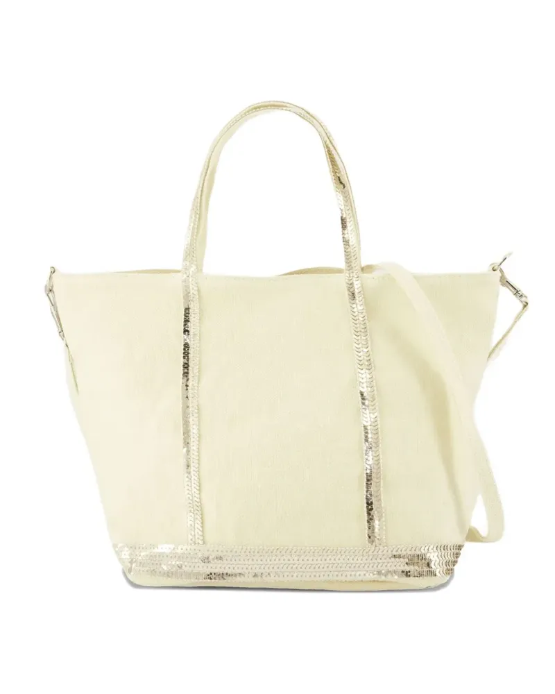 Vanessa Bruno Kleine Cabas Tote Bag mit Paillettenbesatz - Nude Nude