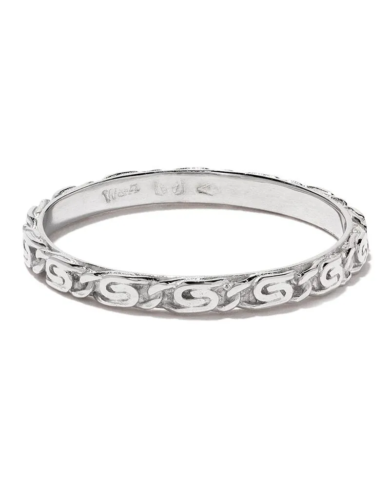 Wouters & Hendrix 18kt Weißgoldring im Ketten-Design - Silber Silber