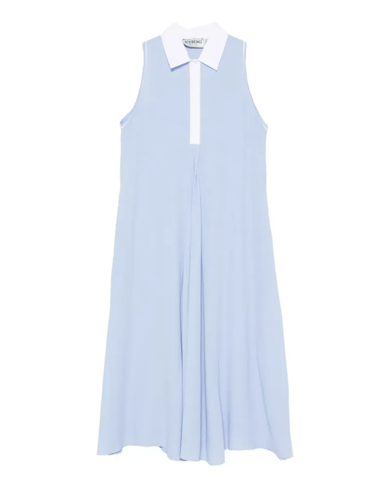 Iceberg sleeveless contrast-collar dress - Blau Blau