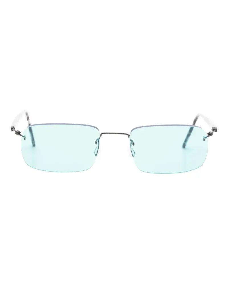 Lindberg Rahmenlose Sonnenbrille mit eckigen Gläsern - Blau Blau