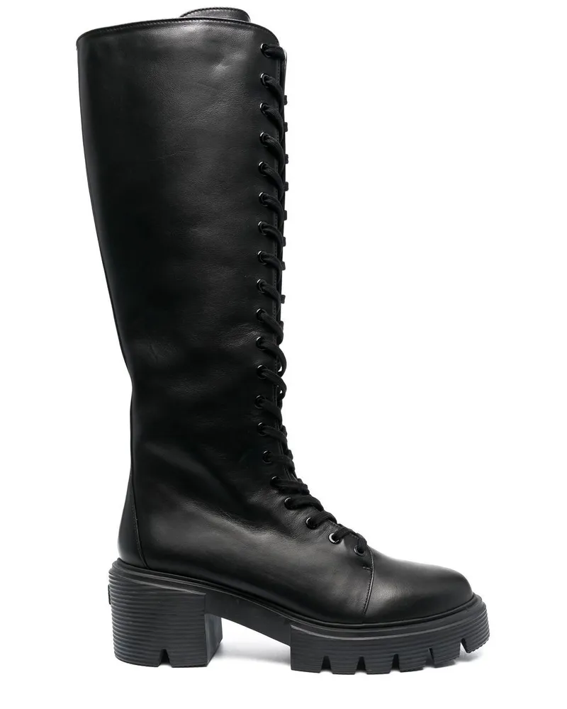 Stuart Weitzman Halbhohe Schnürstiefel 70mm - Schwarz Schwarz