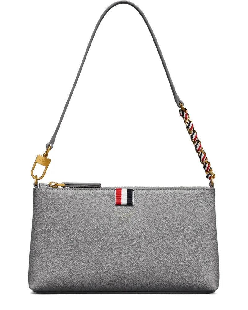 Thom Browne Schultertasche mit RWB-Streifendetail - Grau Grau