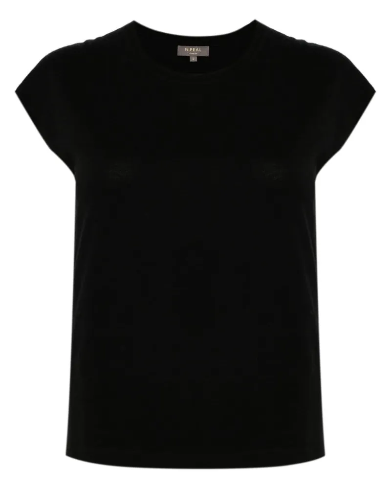 N.Peal T-Shirt mit Rundhalsausschnitt - Schwarz Schwarz