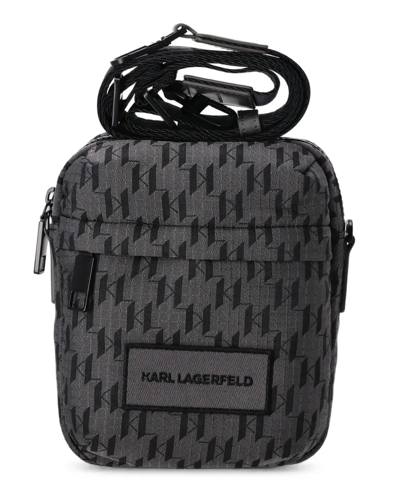 Karl Lagerfeld Ripstop-Kuriertasche mit Monogramm - Grau Grau