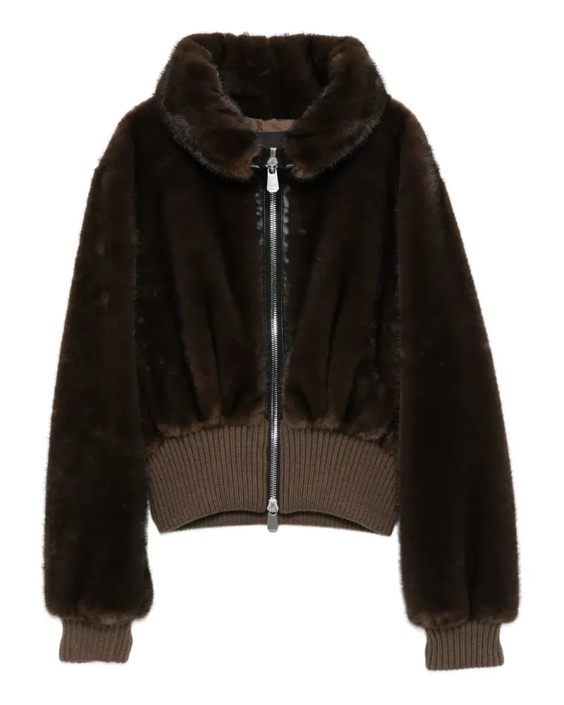 Pinko faux-fur jacket - Braun Braun