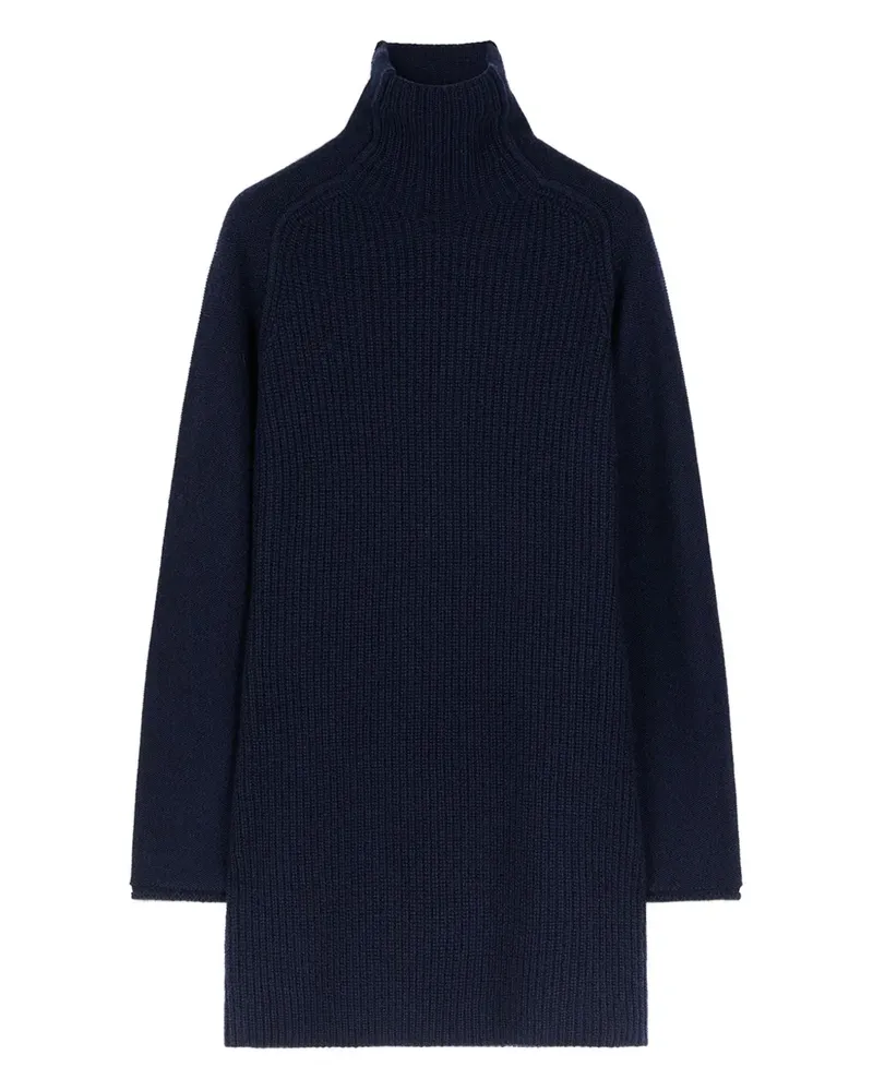 Ports 1961 Gerippter Rollkragenpullover - Blau Blau
