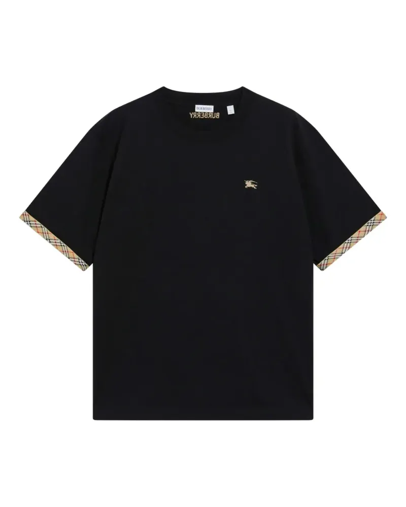 Burberry Ryan T-Shirt mit karierten Details - Schwarz Schwarz