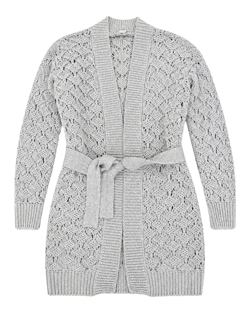 Eleventy Cardigan mit Gürtel - Grau Grau
