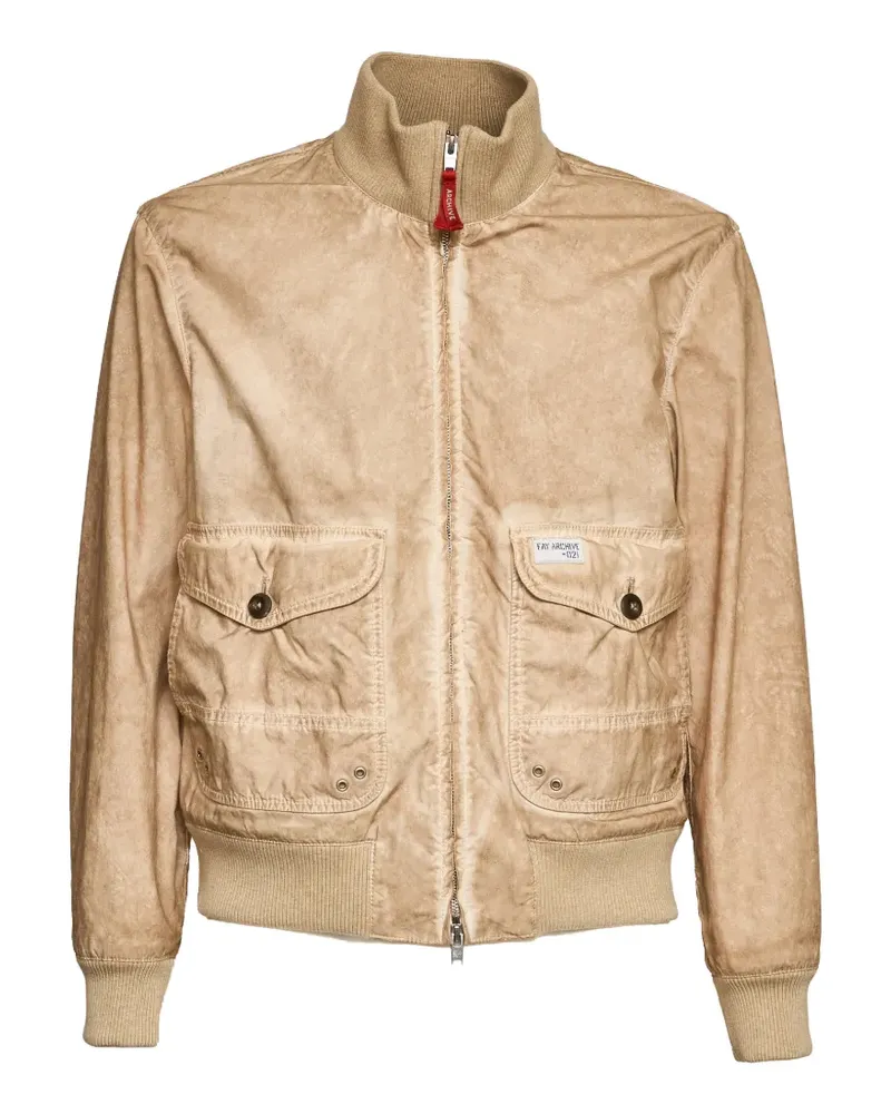 Fay stone-washed bomber jacket - Nude Nude