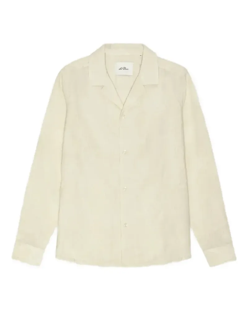 LES DEUX flower jacquard button-up shirt - Nude Nude