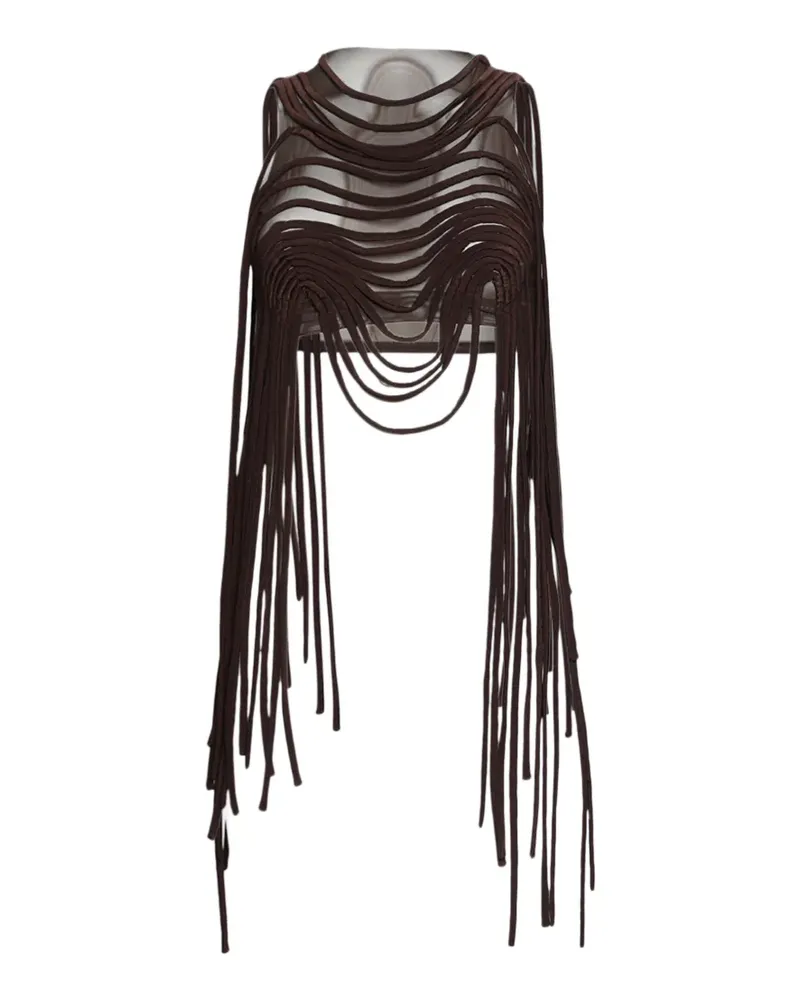 DI PETSA fringed top - Braun Braun