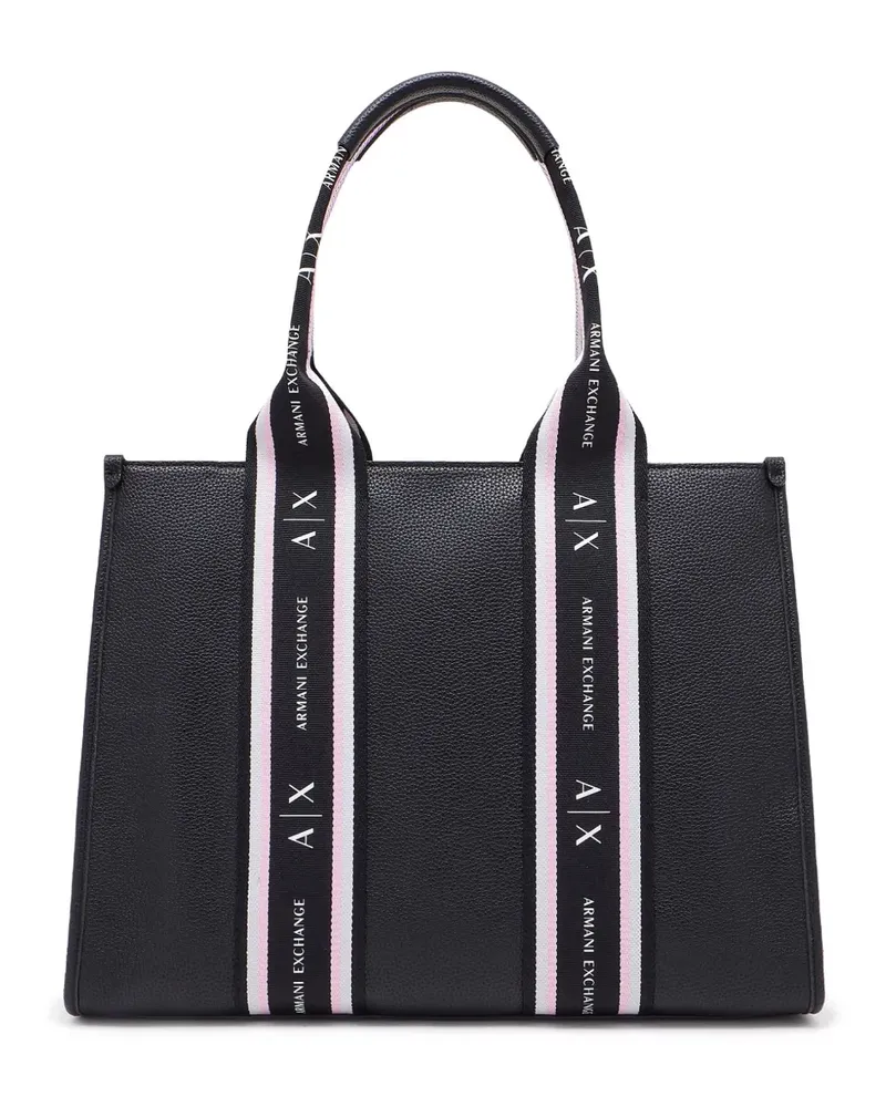 Armani Exchange Handtasche mit Logo-Riemen - Schwarz Schwarz