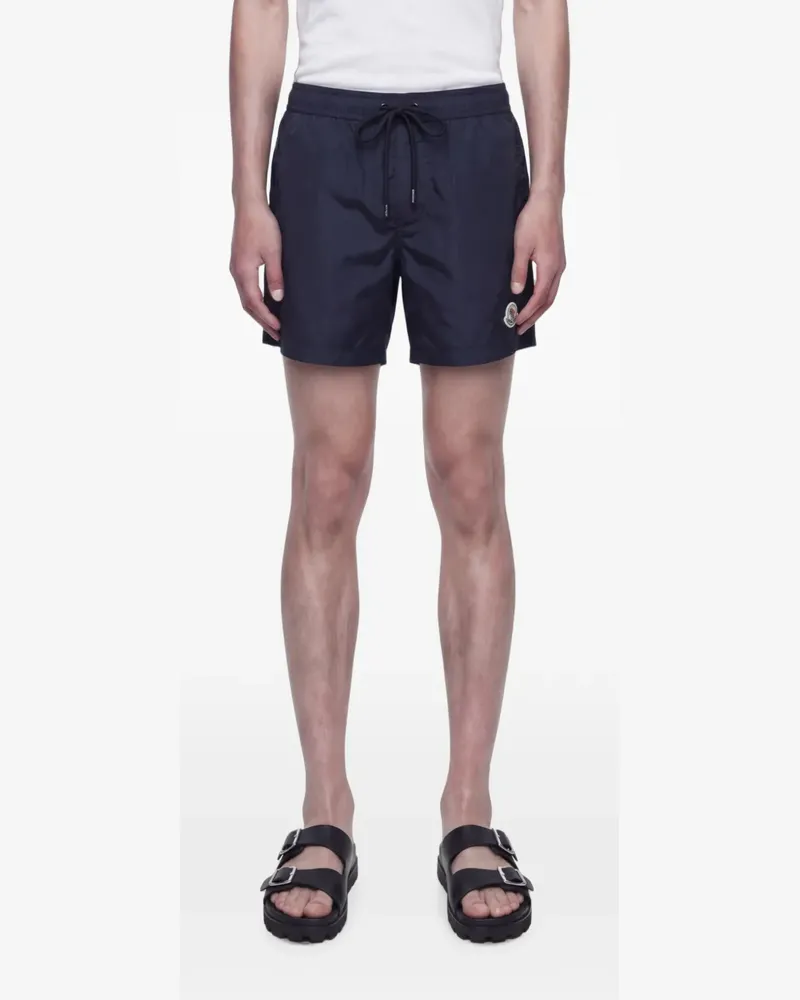 Moncler Badeshorts mit Logo-Patch - Blau Blau