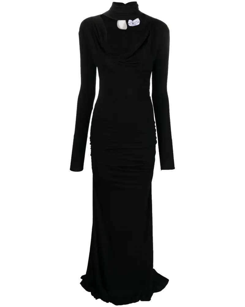 Blumarine Drapiertes Abendkleid - Schwarz Schwarz