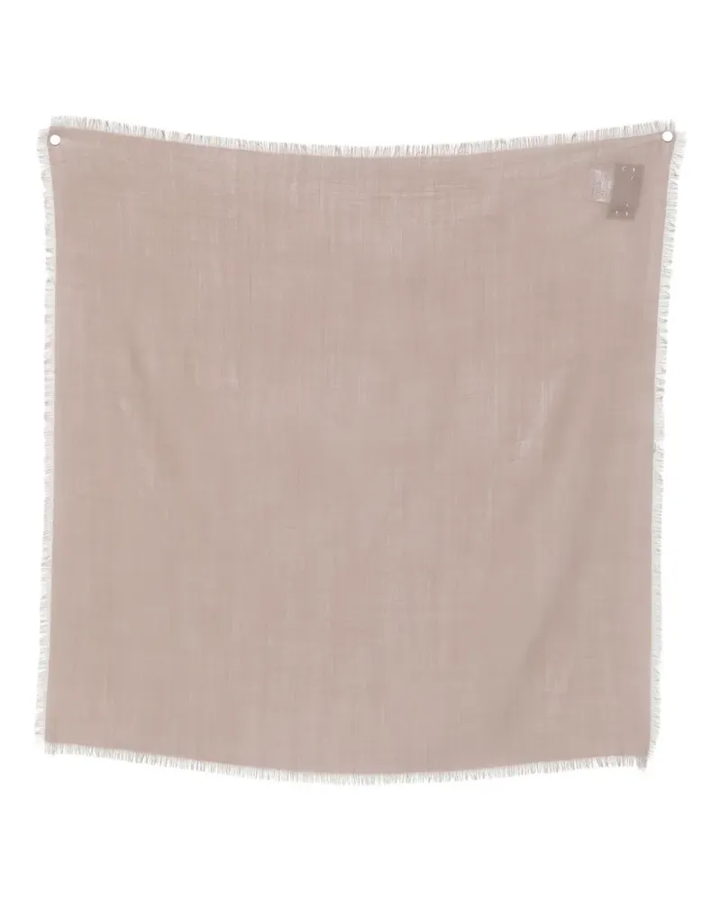 Rier frayed-edge wool scarf - Nude Nude