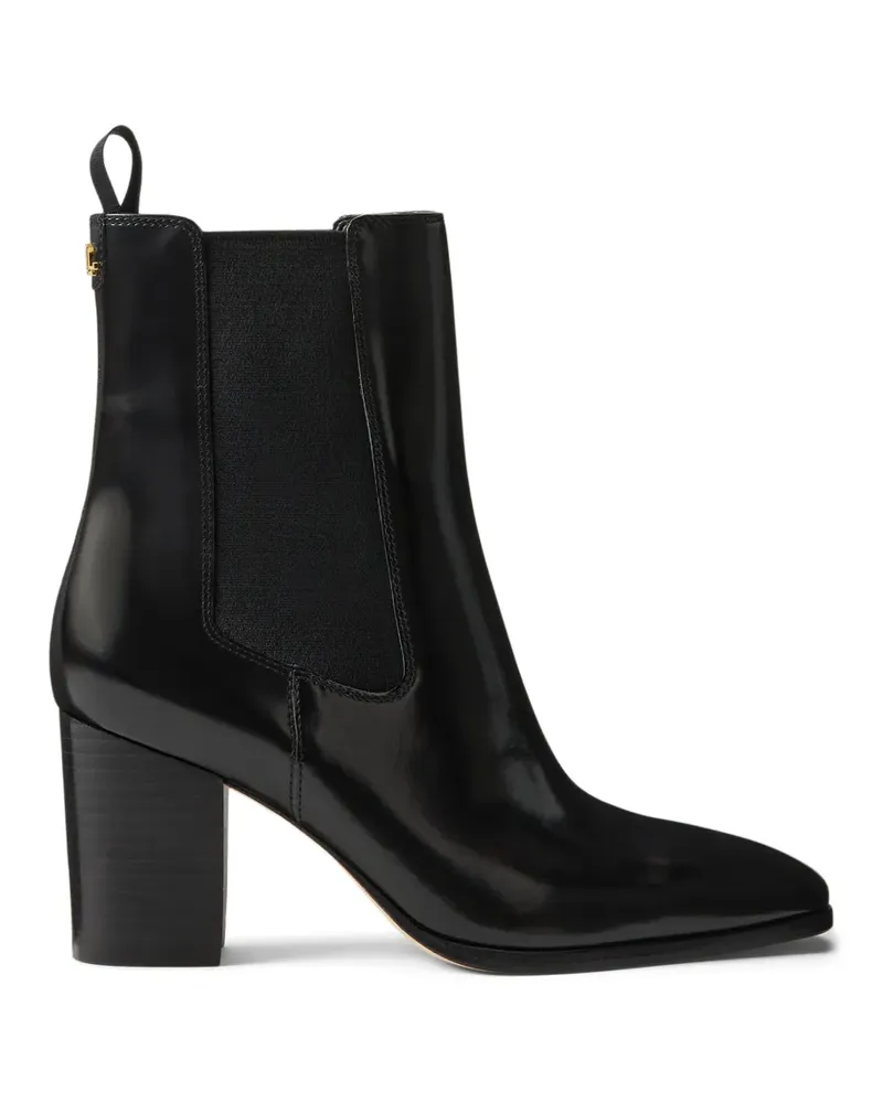 Ralph Lauren Raelynn glazed leather boots - Schwarz Schwarz