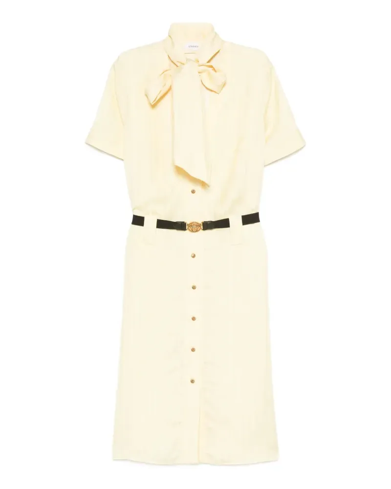 Versace Midi-Hemdkleid aus Greca-Jacquard - Gelb Gelb