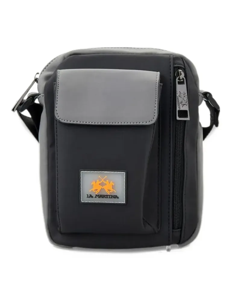 La Martina logo-patch messenger bag - Schwarz Schwarz