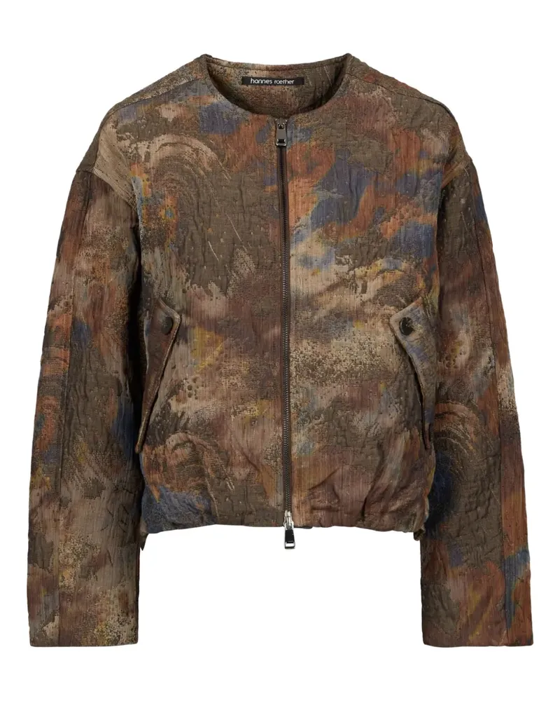 Hannes Roether buttoned abstract jacket - Braun Braun