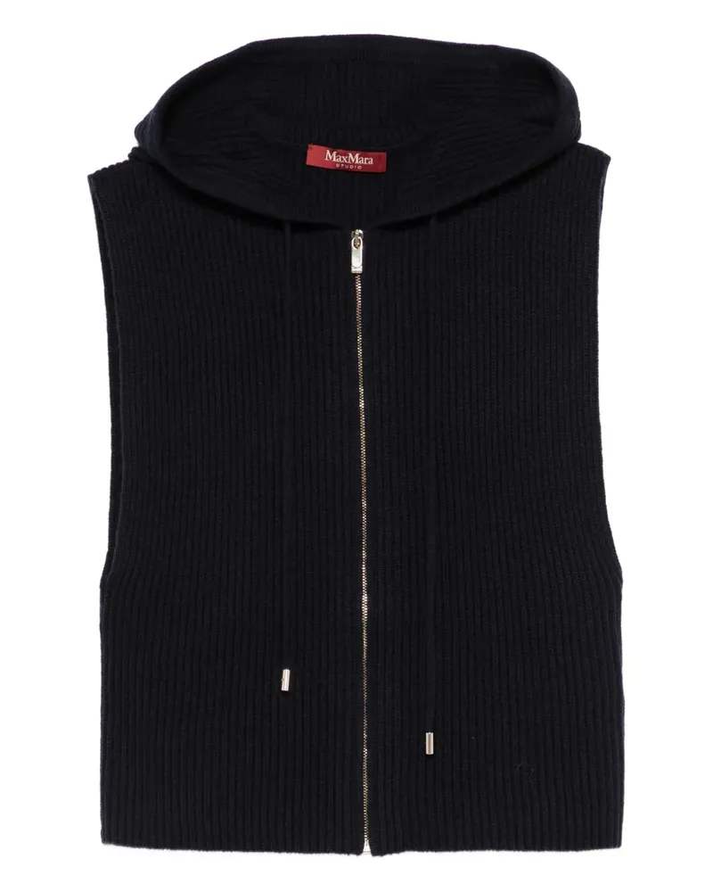 Max Mara Kapuzenjacke mit Reißverschluss - Blau Blau