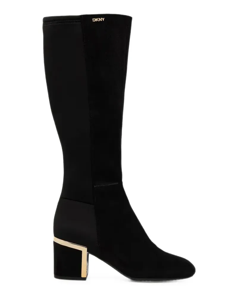 DKNY Kniehohe Kalevi Stiefel mit Logo-Schild - Schwarz Schwarz