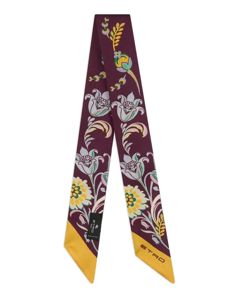 Etro Schal aus Seide mit Paisley-Print - Rot Rot