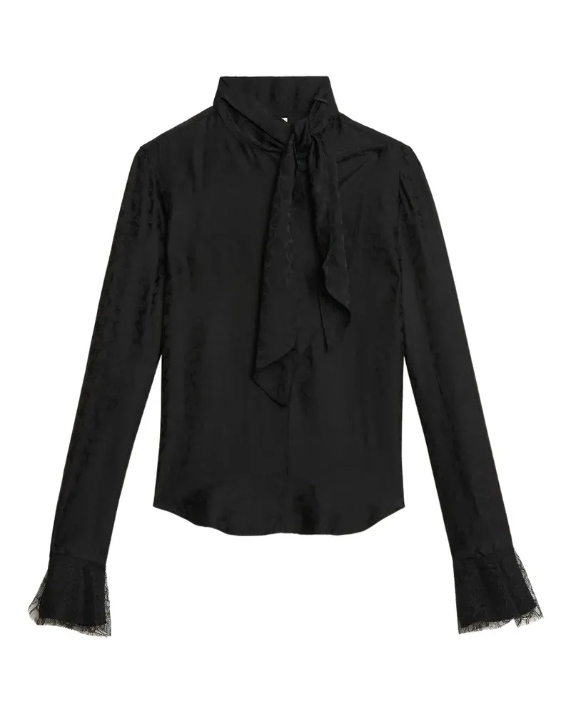 Isabel Marant Raphaella Bluse mit gerüschten Bündchen - Schwarz Schwarz