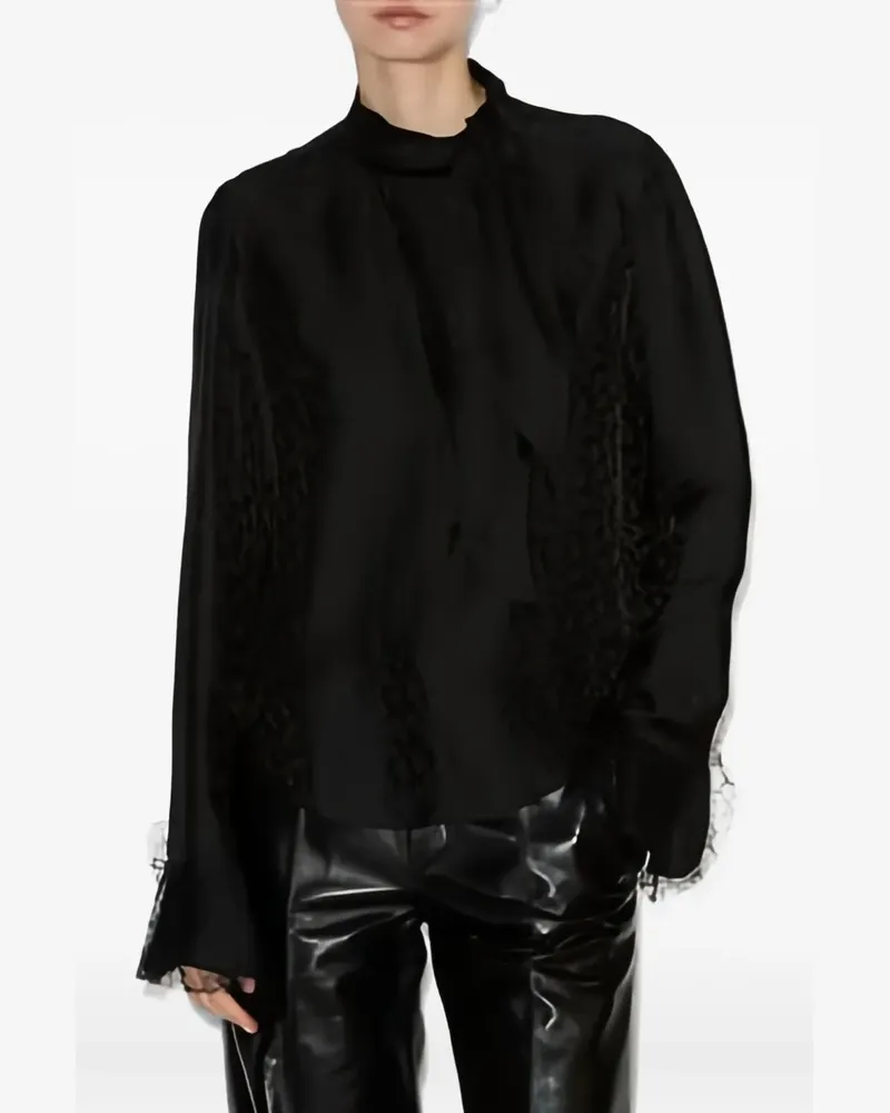 Isabel Marant Raphaella Bluse mit gerüschten Bündchen - Schwarz Schwarz