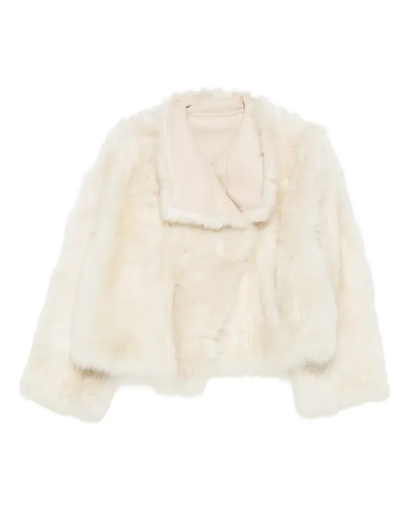Yves Salomon Jacke aus Shearling - Nude Nude